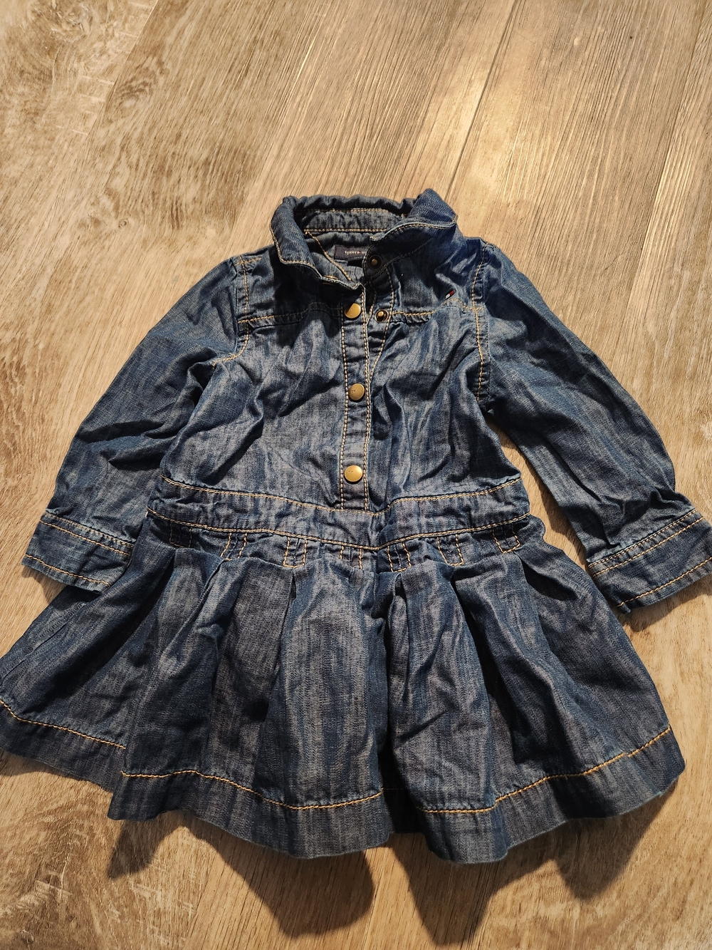 Tommy Hilfiger Baby Girl Dark Blue Denim Dress